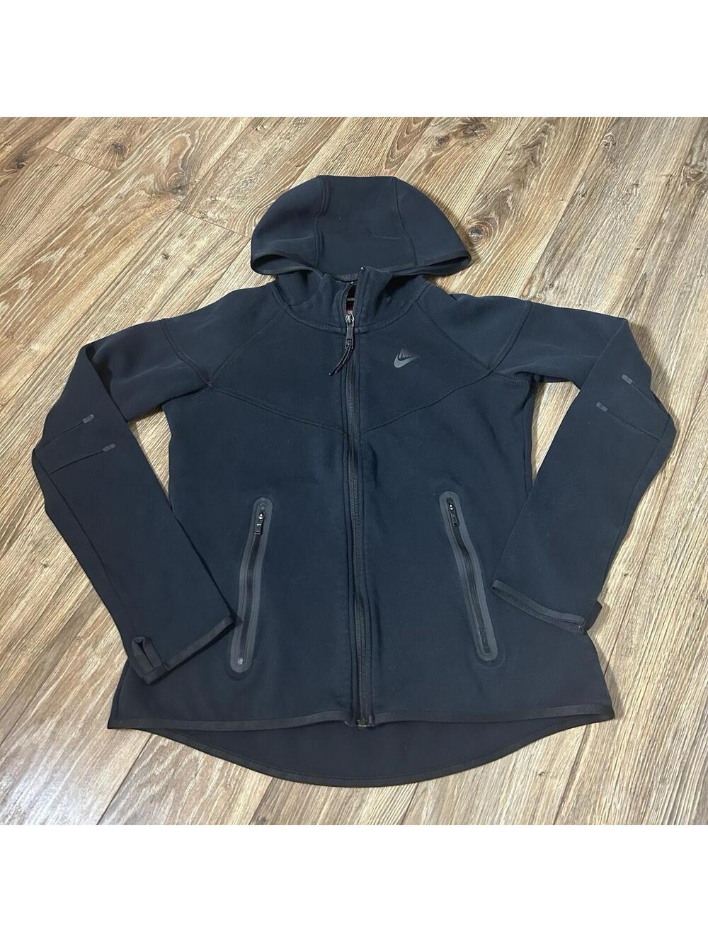 Nike Sportswear Tech Overlay Full-zip Women's Black  Hoodie Size M Rn